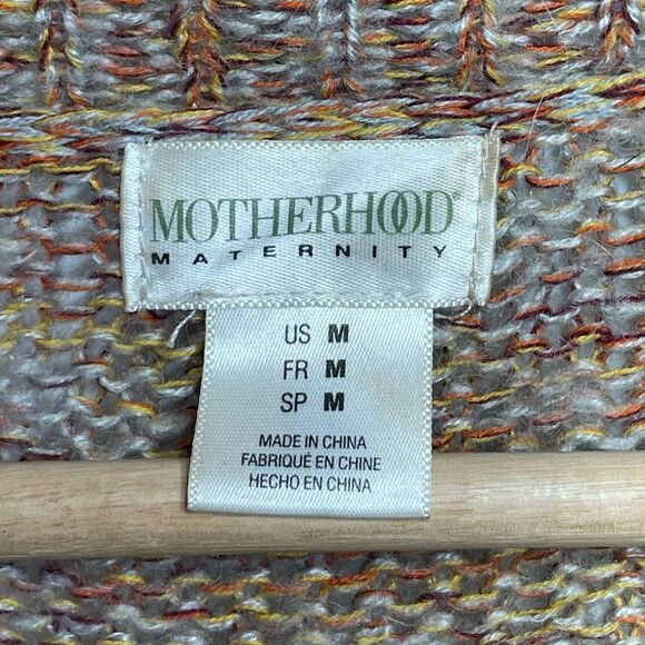 5 for $25🔥Motherhood Maternity Tan Eyelet Open Front Sweater Maternity Medium - Picture 4 of 7